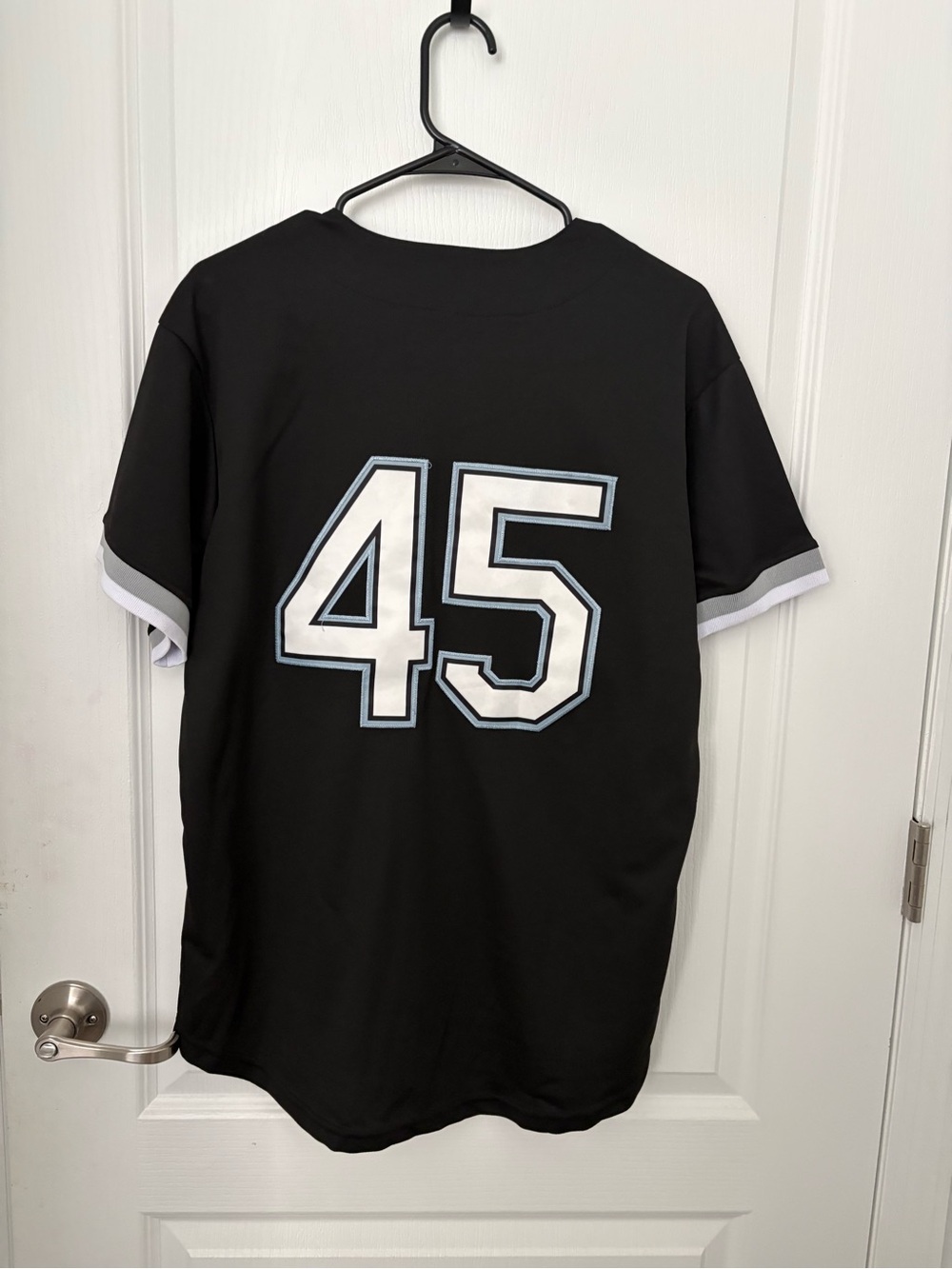 Men's Black Athletic Jersey Shirt with Number 45